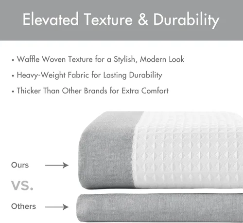Miniatura 5 de Cortina Madison Park Spa Waffle de ducha con tela combinada y tratamiento 3M Scotchgard para control de humedad, decoración moderna para el baño