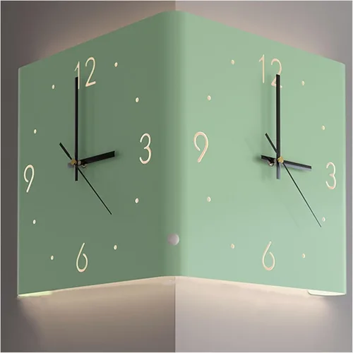 Miniatura 15 de KYOFIS Reloj de pared Corne de doble cara, reloj de pared digital de esquina con escala numeral, funciona con pilas, reloj de pared silencioso