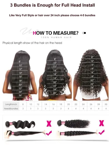 Miniatura 4 de UNICE 3 paquetes de cabello humano ondulado profundo, 12, 12, 14 pulgadas, sin procesar, cabello virgen brasileño sin procesar, extensiones