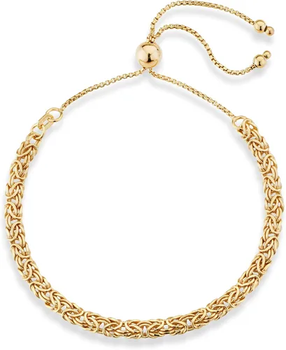 Miniatura 2 de Miabella Pulsera de plata de ley 925 italiana de 0.157in bizantina ajustable Bolo cadena de eslabones para mujer, hecha a mano en Italia, Plata