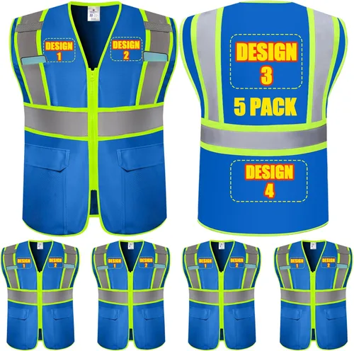 Miniatura 38 de Chalecos de seguridad con logotipo personalizado (S, M, L, XL, 2XL, 3XL, 4XL) Chalecos de seguridad reflectantes de alta visibilidad Clase 2