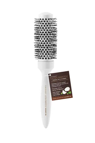 Miniatura 7 de Cricket Cepillo térmico de coco ultra suave, barril de cerámica de 1.5 pulgadas, aceite de coco y queratina, cerdas antiestáticas resistentes al