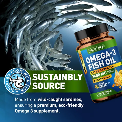 Miniatura 3 de Built by Nature Geles suaves de aceite de pescado Omega 3 - 2400 mg de aceite de pescado, 1440 mg de Omega 3, 864 mg de EPA, 576 mg de DHA