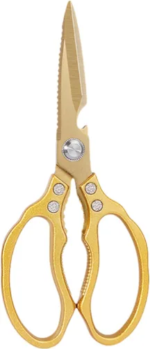 Miniatura 10 de AWinjoy Tijeras de cocina, resistentes y afiladas aptas para lavavajillas, accesorios de cocina color oro rosa para carne, pollo, pescado, aves