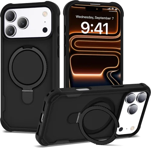 Miniatura 45 de Funda compatible con iPhone 12 y 12 Pro de 6.1 pulgadas con soporte de anillo magnético [protección militar contra caídas] [compatible con MagSafe]