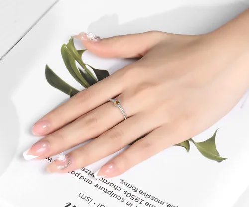 Miniatura 2 de Birthstone Stackable Rings for Women S925 Sterling Silver Heart Stacking Ring Knuckle Rings Band for Best Friends Christmas Anniversary Birthday