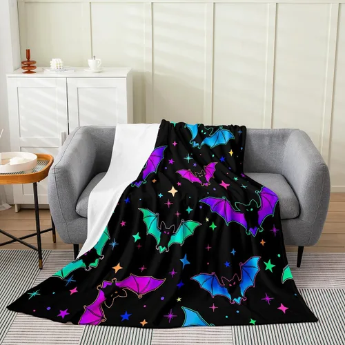 Erosebridal Manta de murciélago de Halloween de 30 x 40 pulgadas, para todas las estaciones, con estrellas y galaxias, para niños, decoraciones de
