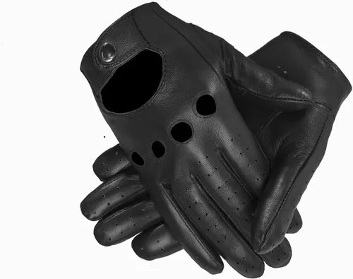 Miniatura 3 de MGGMOKAY Guantes de conducción de cuero con pantalla táctil sin forro para hombre
