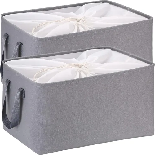 Miniatura 63 de Hinwo 31L Bolsas de almacenamiento grandes, organizadores de armario y almacenamiento, cestas de estante, cestas de almacenamiento plegables