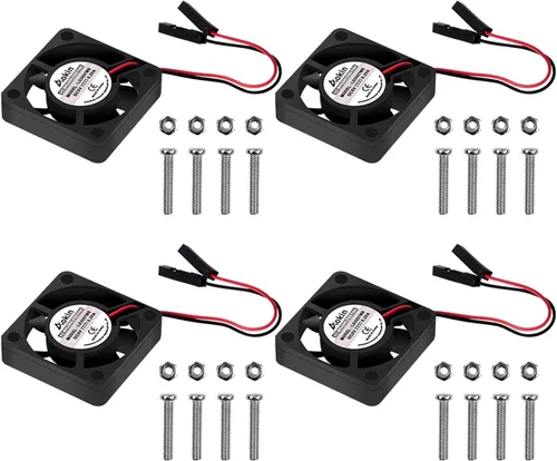 Miniatura 9 de Aokin Ventilador de refrigeración Raspberry Pi DC 5V/3.3V Ventilador de refrigeración de CPU sin escobillas con tornillos para Raspberry Pi 4 B, Pi