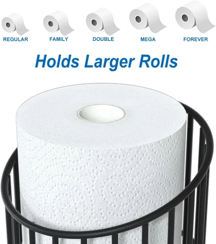 Miniatura 4 de Soporte de papel higiénico para almacenamiento de papel higiénico, rollo de papel higiénico, soporte de reserva de papel para 3 megarrollos