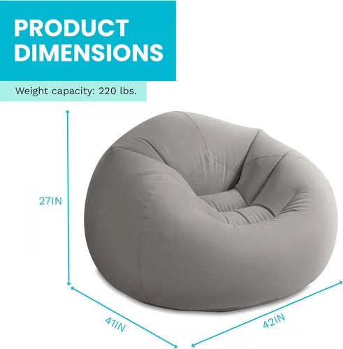 Miniatura 3 de Intex Bolsa silla inflable, 42" x 41" x 27," Beige