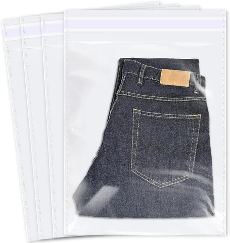iMailer - 200 unidades - Bolsas de celofán grandes transparentes de 13 x 15 pulgadas - Bolsas de polietileno de celofán autosellables resellables