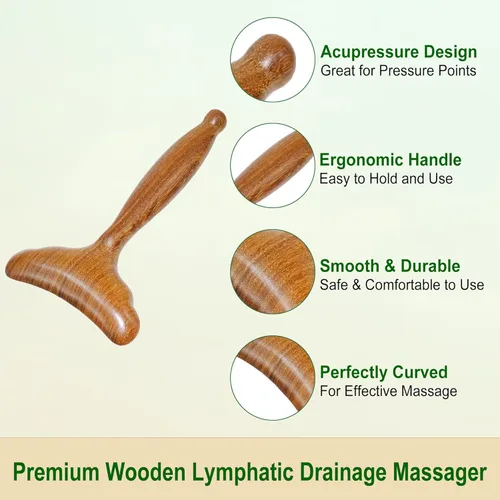 Miniatura 3 de Masajeador de drenaje linfático, herramientas de masaje de madera, paleta de Gua Sha para el cuerpo. Herramienta de drenaje linfático de madera
