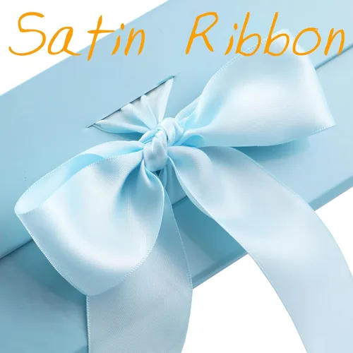 Miniatura 4 de GREEN BEAN Caja de regalo grande con tapa para regalo de 13 x 9.7 x 3.4 pulgadas, caja magnética azul bebé con cinta, propuesta de dama de honor