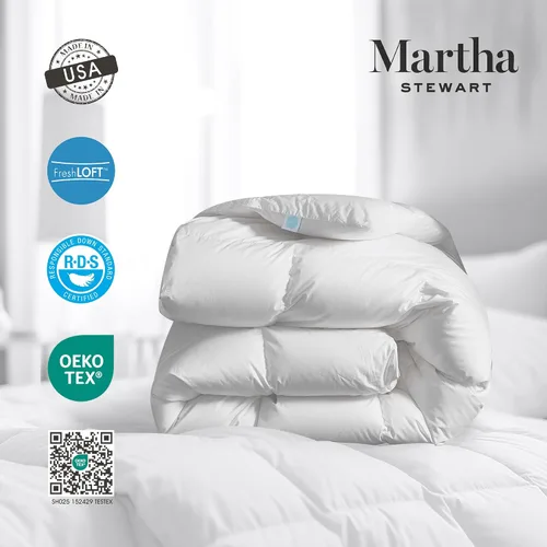 Miniatura 5 de Martha Stewart Tencel - Edredón de plumas de ganso blanco húngaro de mezcla de lyocell, tamaño King, relleno de 750, para todas las estaciones