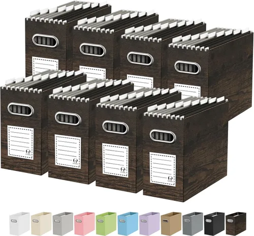 Miniatura 51 de Oterri Caja organizadora de archivos de cartón para colgar carpetas de archivos, tamaño carta, caja de archivos para escritorio de computadora