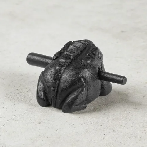 Miniatura 3 de Rana de madera de 8.89 cm Guiro Rasp Instrumento - Bloque de tono de percusión musical artesanal (Negro)