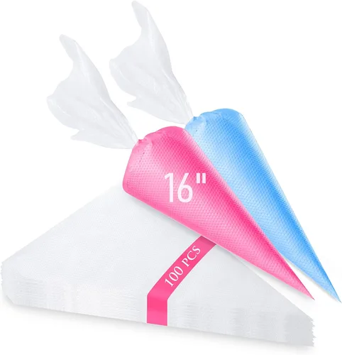Miniatura 9 de Tamodan Bolsas y puntas, bolsas de pastelería y puntas adecuadas para principiantes, incluidas 100 bolsas de tuberías desechables de 16 pulgadas
