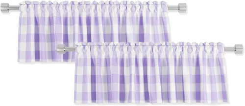Miniatura 8 de 2 cenefas de cuadros de búfalo a cuadros para ventana de sala de estar, 16 pulgadas de largo, clásico dormitorio, baño, bolsillo para barra, cenefas