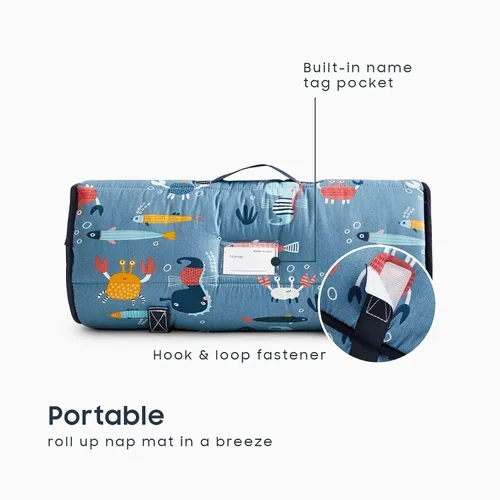Miniatura 3 de Wake In Cloud - Tapete para siesta para niños pequeños con almohada y manta, tela 100% algodón, para niños y niñas en guardería, jardín de infantes