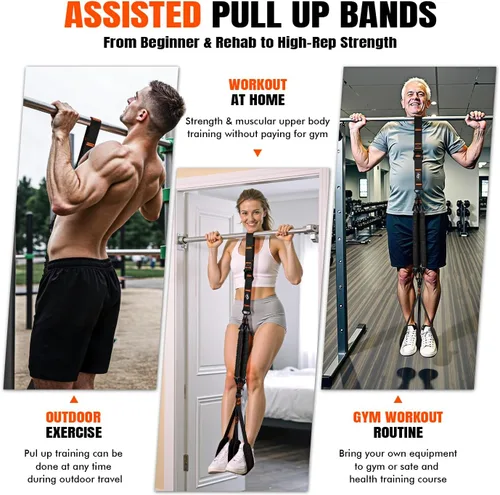 Miniatura 6 de Pull Up Assistance Bands, Resistance Bands with Handles, Heavy Duty Pull Up Bands for Home Gym, Height Adjustable Chin Up Bar Assist Bands for Arm
