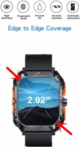 Miniatura 3 de Protector de pantalla compatible con relojes inteligentes FreeDvigor de 2.02 pulgadas, película protectora PET HD compatible