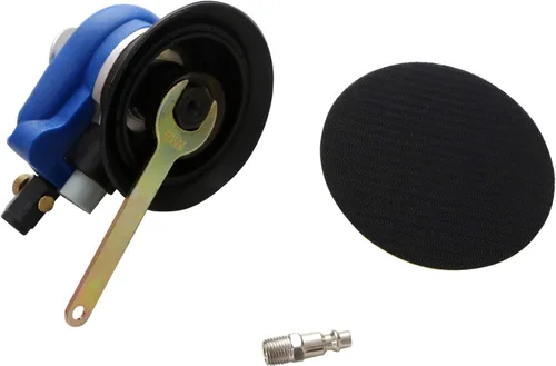 Miniatura 5 de Lijadora orbital aleatoria de aire profesional, lijadora de palma neumática de doble acción resistente (5 pulgadas, azul)