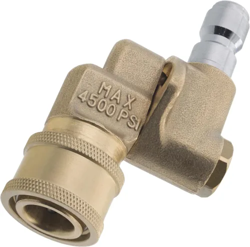 Miniatura 4 de Lavadora a presión 1/4" 120 grados pivotante acoplador de latón de conexión rápida 4500 PSI