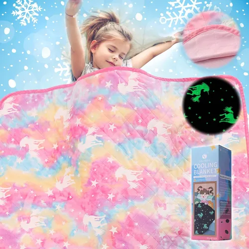 Miniatura 13 de SALIMAH Manta que brilla en la oscuridad, regalos de unicornios para niñas, juguetes para niñas de 2, 3, 4, 5, 6, 7, 8, 9, 10 años, mantas suaves