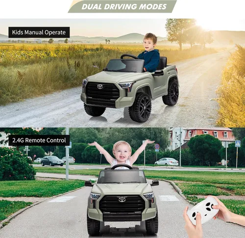 Miniatura 7 de Camión de Juguete, Toyota Tundra con Licencia de 12V Camión de Juguete con Control Remoto, Auto Eléctrico a Batería con Ruedas Resistentes al