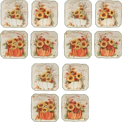 Miniatura 8 de Certified International Harvest Morning - Platos de canapé/almuerzo de 6 pulgadas, multicolor, pequeños, juego de 4