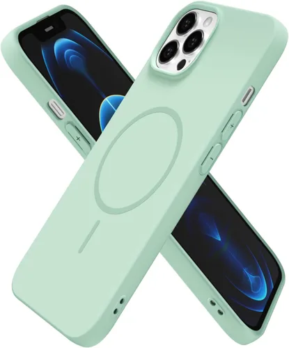 Miniatura 278 de oakxco Funda de silicona Mag Safe para iPhone 17 Pro Max, funda magnética delgada y fina compatible con carga inalámbrica MagSafe, bonita funda Negro