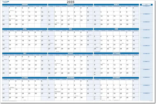 Miniatura 16 de Calendario de pared horizontal borrable en húmedo y seco, azul cielo 2026, 36 pulgadas de alto x 56 pulgadas de ancho con área de planificación