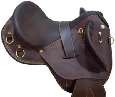 Miniatura 2 de SR Sillín hecho a mano bien acolchado australiano de cuero balanceado de carreras de caballos de carreras, marrón oscuro 15 pulgadas, 16 pulgadas 17