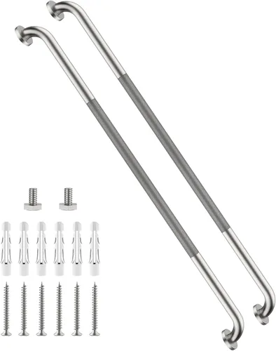 Miniatura 20 de Barra de agarre antideslizante para ducha de 24 pulgadas, acabado blanco frotado con aceite, diámetro de 1.25", Barra de agarre para baño Munzong