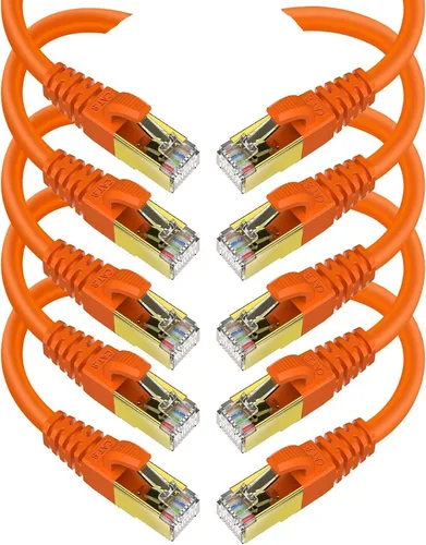 Miniatura 16 de Cable Ethernet CAT 8 blindado SFTP para red de Internet, cables LAN de alta velocidad resistentes con conector RJ45 chapado en oro, profesional
