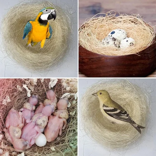 Miniatura 5 de kathson Materiales de anidación de pájaros, fibra de coco, material de cama cálido y transpirable, seda de lino para pájaros pequeños animales
