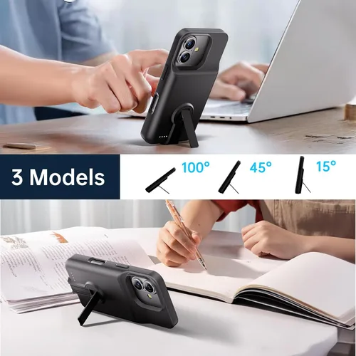 Miniatura 2 de GIN FOXI Funda de batería para iPhone 17, cargador de estuche recargable con soporte de 8500 mAh de carga rápida ultradelgada ligera y potente, caja