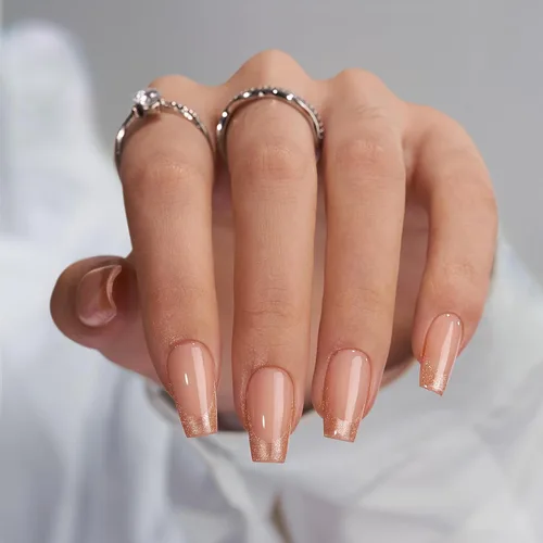 Miniatura 43 de BTArtbox Uñas cortas a presión, color negro, francés, almendra, con pegamento y pestañas adhesivas para mujeres en 16 tamaños, kit de 32 uñas de gel