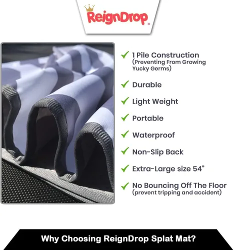 Miniatura 5 de ReignDrop – Tapete grande de 54 pulgadas (137.16 pulgadas) para poner bajo silla alta para bebé, alfombra de juego, arena o cajón para mascotas