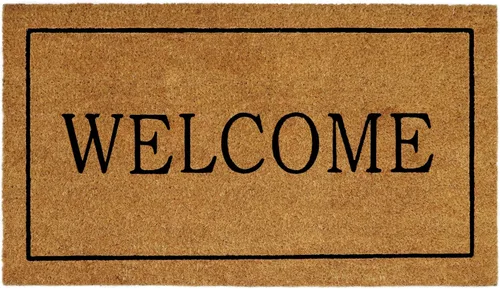 Miniatura 10 de IRONGATE Felpudo de bienvenida – Tapete antideslizante que atrapa la suciedad Hello de fibra de coco, tapete para puerta de entrada de bajo perfil