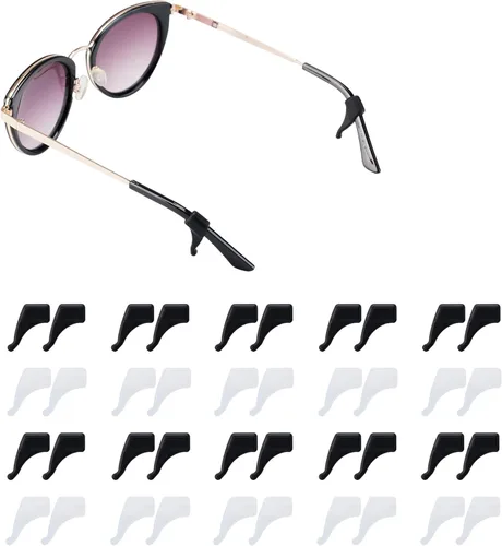 Miniatura 10 de 20 pares de agarraderas para las orejas, soporte antideslizante para lentes, agarres de silicona para gafas, agarres para orejas, retenedor de 20
