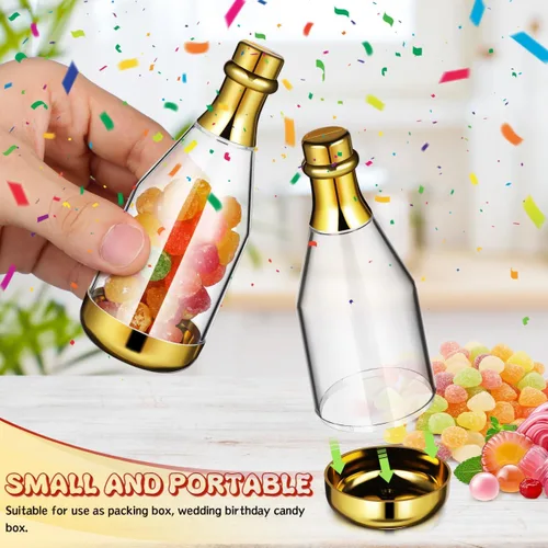 Miniatura 4 de Ciieeo Caja de dulces de boda, 20 unidades de plástico transparente para golosinas de 4.52 x 1.57 x 1.57 pulgadas, cajas de regalo de fiesta