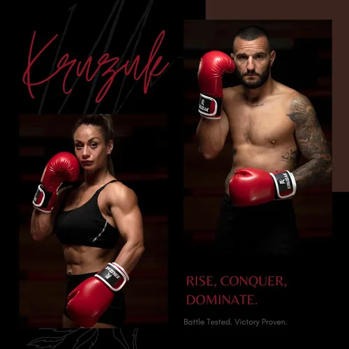 Miniatura 5 de Kruzak - Guantes de boxeo para hombres y mujeres, guantes de sparring y kickboxing, Muay Thai y MMA, 8-16 onzas