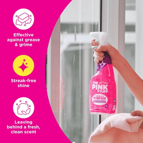 Miniatura 3 de Stardrops - The Pink Stuff - The Miracle Window & Glass Cleaner con vinagre de rosa, paquete de 3 unidades (3 limpiadores de ventanas y vidrios)