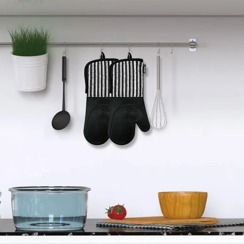 Miniatura 7 de Alselo Guantes de horno de silicona resistentes al calor 932 ℉ con guantes de cocina impermeables y antideslizantes, juego de 2 guantes de horno