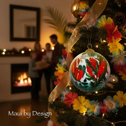 Miniatura 2 de Cornucopia Maui ornamento de Navidad de cristal pintado a mano con caja de regalo, recuerdo coleccionable CC/M