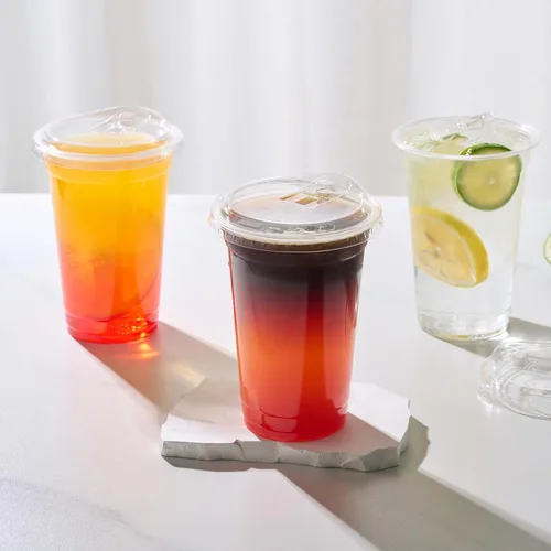 Miniatura 5 de Turbo Bee 12 OZ 200 Juegos Vasos de Plástico Transparente Cristalino con Tapas para Sorber sin Pajilla, Vasos de Plástico Desechables Transparentes