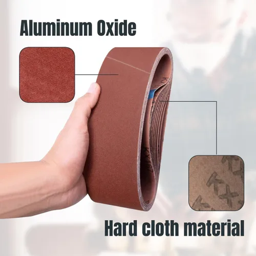 Miniatura 3 de POWERTEC Sanding Belts, Aluminum Oxide Belt Sander Sanding Belt for Portable Belt Sander, Woodworking, Metal Polishin